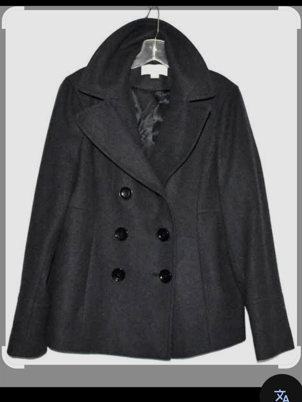 Women's MICHAEL Michael Kors Black Double-Breasted Wool Peacoat